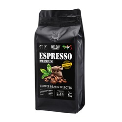Кофе в зернах WELDAY "ESPRESSO Premium" 1 кг, 623438, УТ000015165