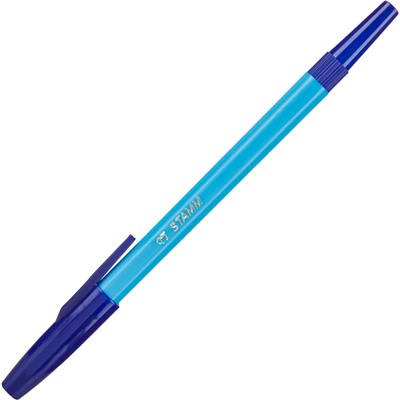 Ручка шариковая неавтомат. СТАММ 049 1,0мм,масл,син,флуор.корп