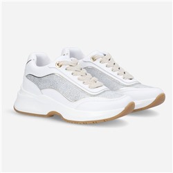 Sneakers - cuero - blanco y plateado