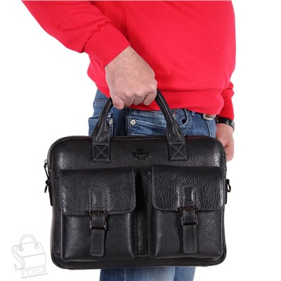 Портфель мужской кожаный 0993 black Zinixs
