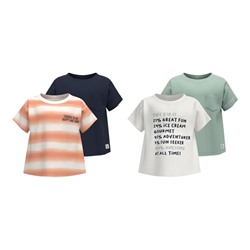 lupilu® Kleinkinder / Kinder Jungen T-Shirt, 2 Stück, mit Rundhalsausschnitt