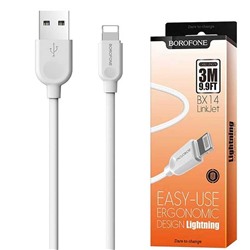 Кабель USB - Lightning BOROFONE BX14 (белый) 3м