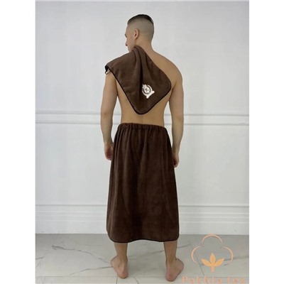 Набор для бани и сауны мужской микрофибра Килт+полотенце в ассортименте (Единый Размер)