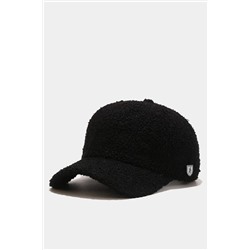 Женская зимняя черная плюшевая кепка, модная бейсболка