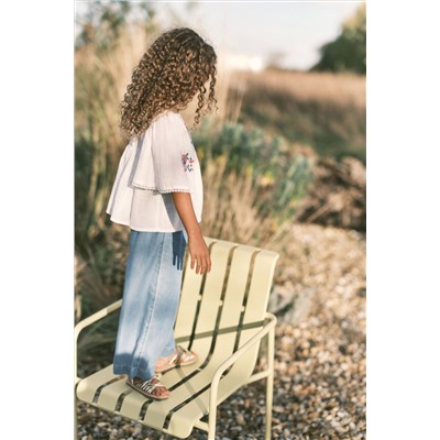 White Embroidered Blouse (3-16yrs)