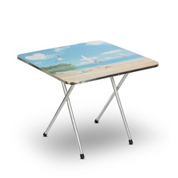 Столик складной "Морской курорт" (60x60x50 см, алюмин.)