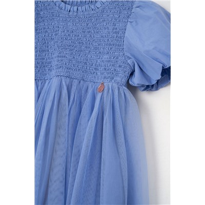 Angel & Rocket Lyra Blue Shirred Tutu Dress