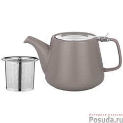 Чайник с металл.ситом и крышкой Velour 1200мл, 23,5*11*12,5см, серый  арт. 470-381