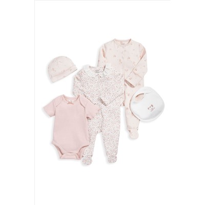 Mamas & Papas Pink 5 Piece Floral Starter Set