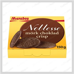 Шоколадные диски с кукурузными хлопьями Marabou Mörk Crisp 150 гр