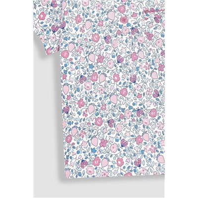 JoJo Maman Bébé Ladybird Ditsy Floral Pretty Polo Shirt