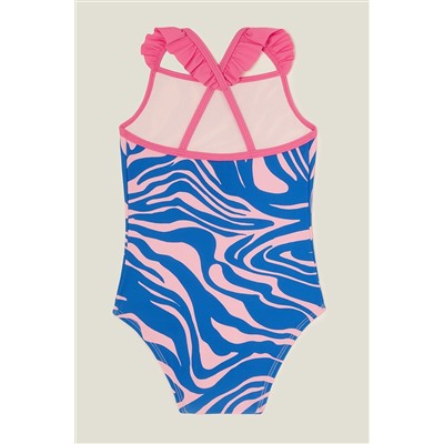 Angels By Accessorize Girls Blue Animal Print Swimsuit