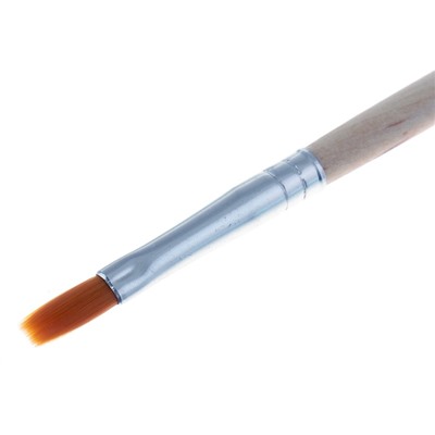 Кисть нейлон № 6, плоская, деревянная ручка