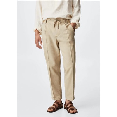 Pantalón relaxed lino  -  Hombre | MANGO OUTLET España