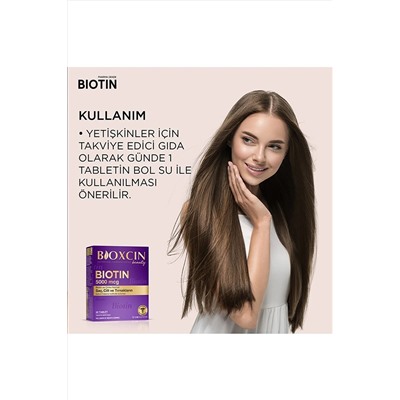 Bioxcin Biotin 5.000 мкг 30 таблеток - биотин + цинк 15 мг витамин для волос и ногтей