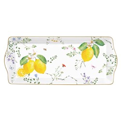 Блюдо прямоугольное Цветы и лимоны, 35х15 см, 62845