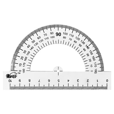 Транспортир 180°/10 см, Calligrata, пластиковый, прозрачный, зеленый, микс