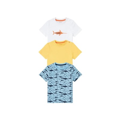 lupilu® Kleinkinder Jungen T-Shirt, 3 Stück, aus reiner Baumwolle