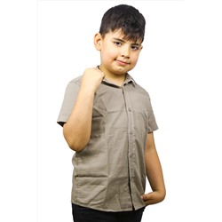 Однотонная рубашка цвета хаки для мальчика с короткими рукавами ÇG-ASG125