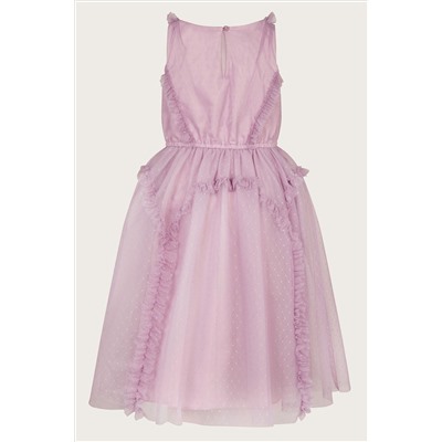 Monsoon Purple Veronica Ruffle Tulle Dress