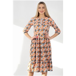 Платье женское из кулирки Софи оранжевый Артикул 03373, Размер р.44