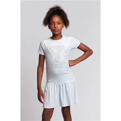 Juicy Couture Girls Blue Diamante Crown Dress