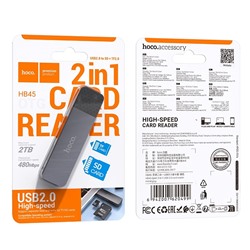 Карт-ридер HOCO HB45 2в1 USB/Type C (черный)