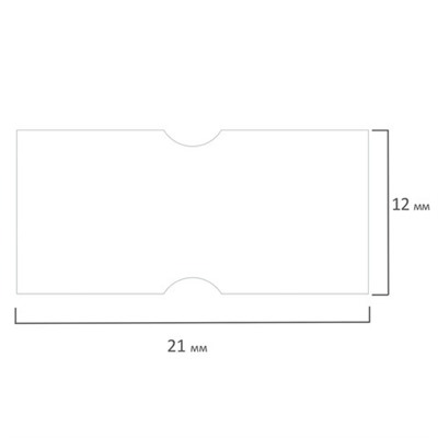 Этикет-лента 21х12 мм прямоугольная, белая, КОМПЛЕКТ 5 рулонов по 600 шт., BRAUBERG, 114207