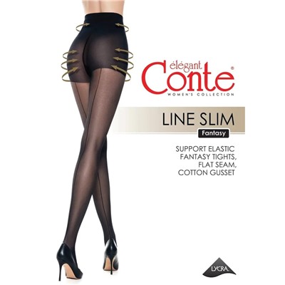 CONTE LINE SLIM Колготки женские с имитацией шва и утягивающими шортиками