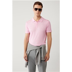 Розовая трикотажная футболка стандартного кроя с воротником-поло и эффектом Dye Effect