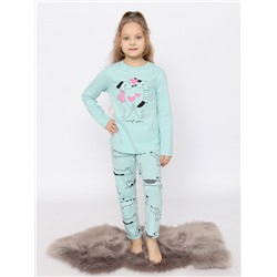 CSKG 50170-49 Пижама для девочки (джемпер, брюки),светло-бирюзовый