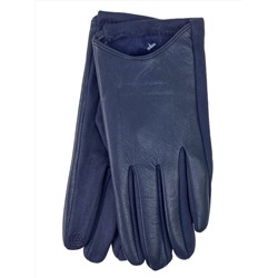 Женские перчатки автоледи из натуральной кожи и велюра, цвет синий