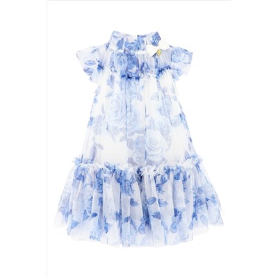 Angels Face Blue Marigold Flower Snowdrop Dress