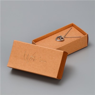 Коробка подарочная под бижутерию крафтовая, упаковка, «With love», 10 х 5 х 3 см