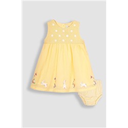 JoJo Maman Bébé Embroidered Smocked Baby Dress