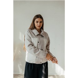 Стильная леди М-669 молочный/серый, Куртка