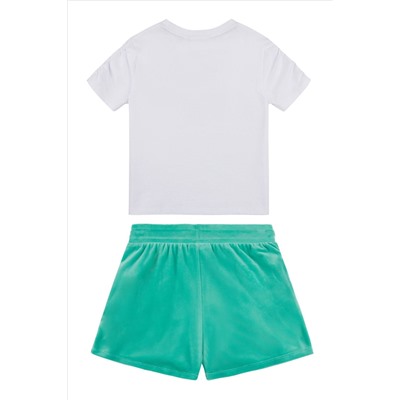 Juicy Couture Girls Diamante White T-Shirt & Shorts Set