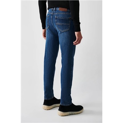 Мужские синие берлинские джинсовые брюки, винтажные, эластичные, облегающие, из стираного хлопка B003519