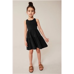 Jersey Back Detail Tiered Dress (3-16yrs)