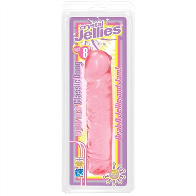 Розовый прозрачный гелевый фаллоимитатор Сristal Jellies - 20 см.