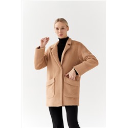 Пальто женское демисезонное 25520 (кэмел/тедди)