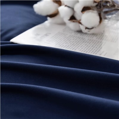 Комплект постельного белья Однотонный Сатин Вышивка на резинке CHR021