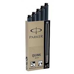 Баллончики для перьевых ручек Quink Ink Z11 черные (цена за 5 шт.) 1950382 (413922) PARKER