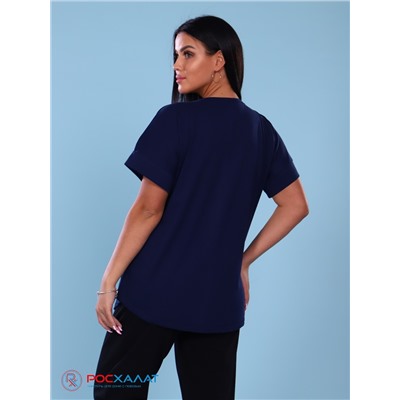 Женская футболка с принтом темно-синяя КФ-01 (2)