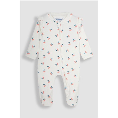 JoJo Maman Bébé Cherry Print Zip Sleepsuit