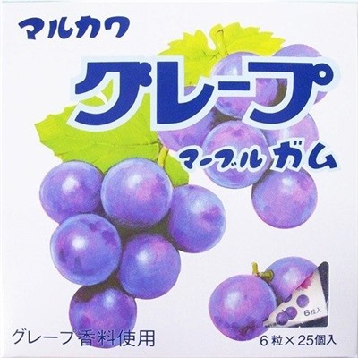 MARUKAWA Набор жевательных резинок, шарики, 6шт х 25 Виноград