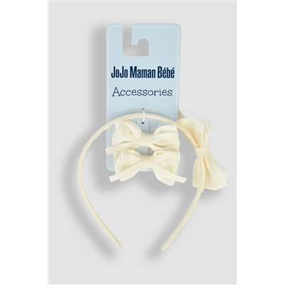 JoJo Maman Bébé Bow Hairband & Clips Set