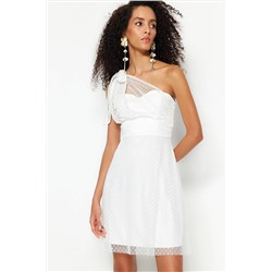 Белое элегантное вечернее платье из тюля с открытой талией/коньковой подкладкой на свадьбу/свадьбу TPRSS23EL00386