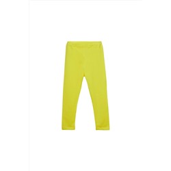Простые базовые колготки в полный рост Lovetti Highlighter желтого цвета для девочек