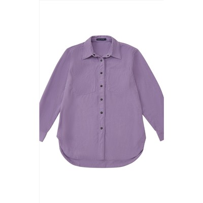 Рубашка вельвет F222-0430 l.lilac